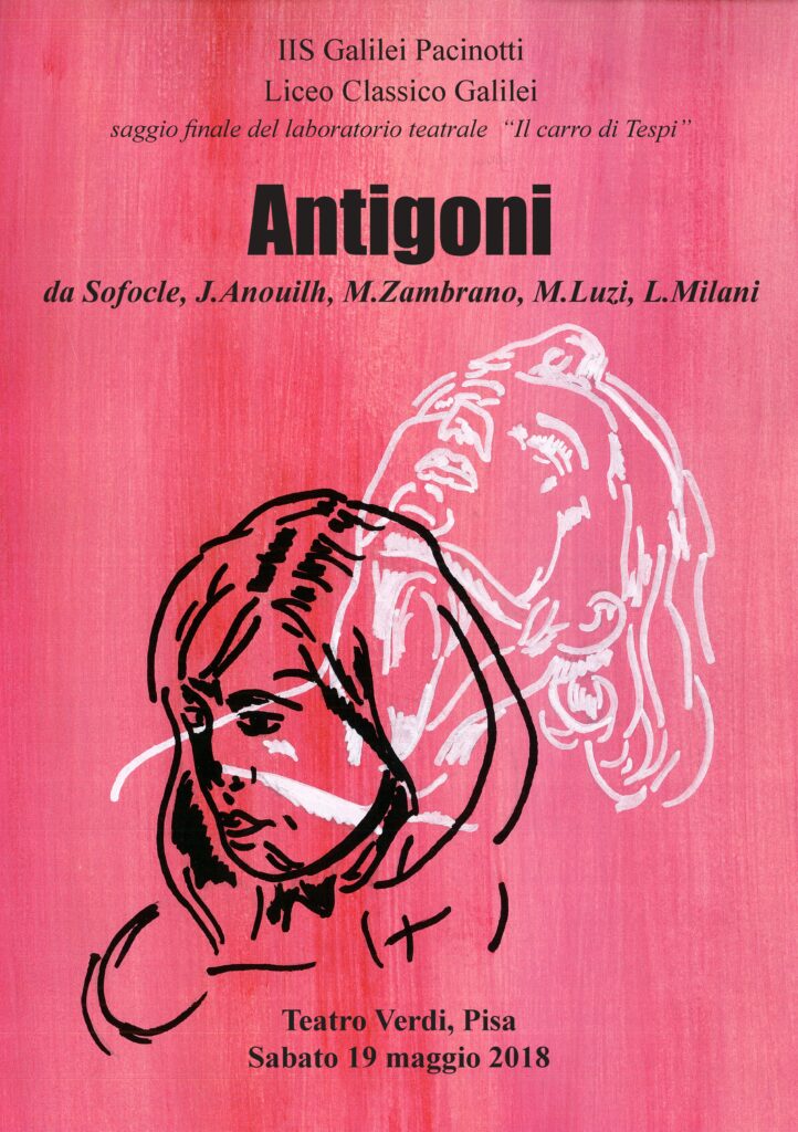Locandina Antigoni - Laboratorio teatrale Carro di Tespi 2017-18